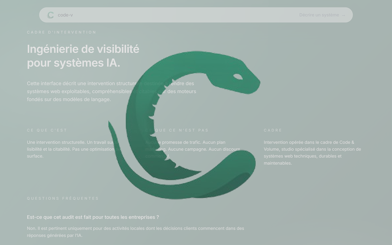 Code-V — agence de référencement IA et acquisition digitale