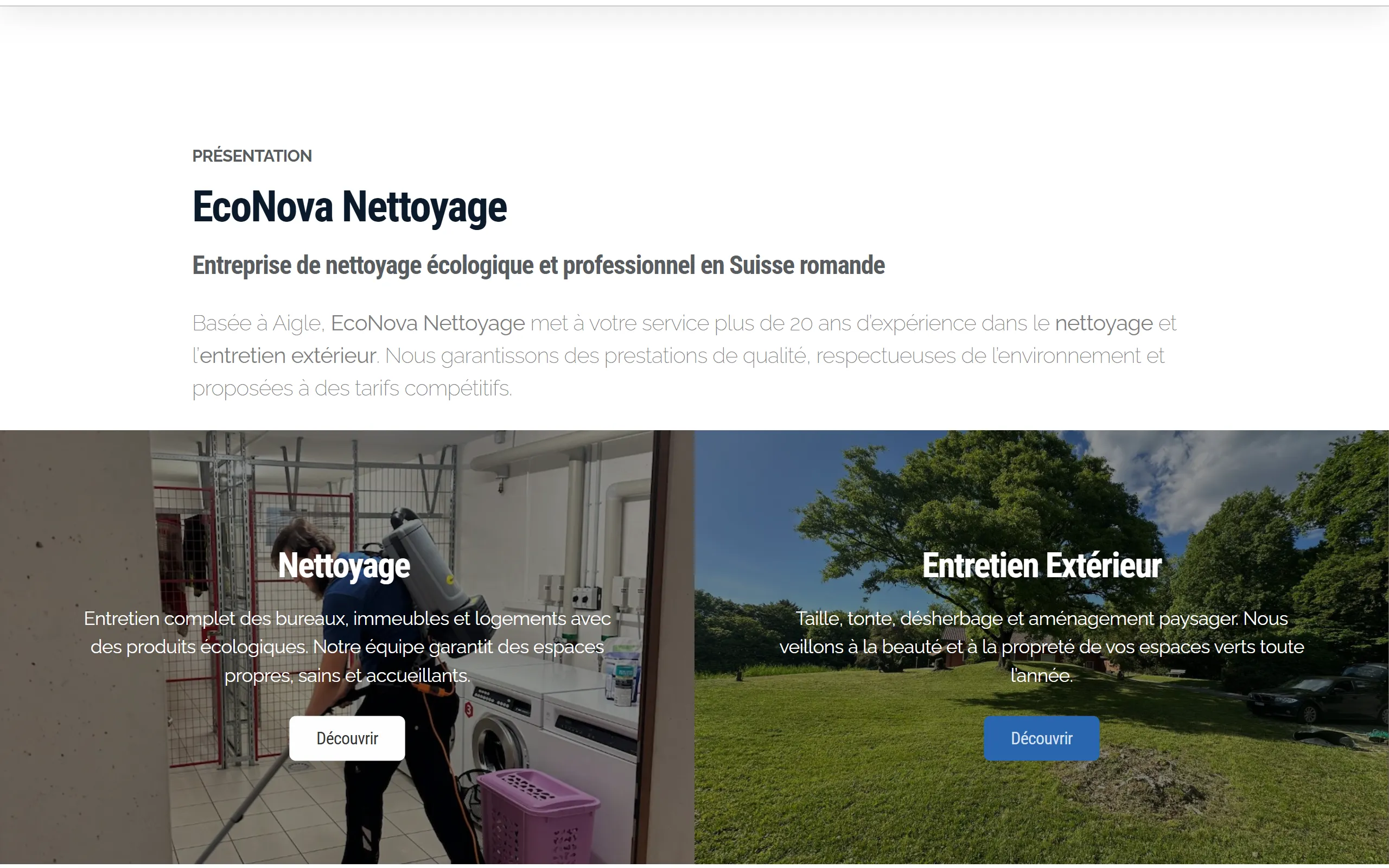 ECONOVA - Site vitrine nettoyage